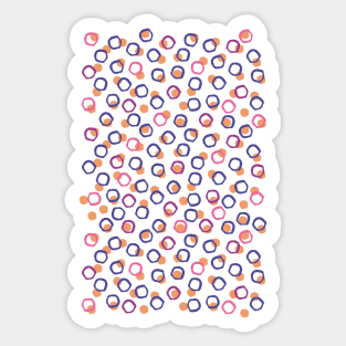 Funny blue, pink and violet dots Sticker